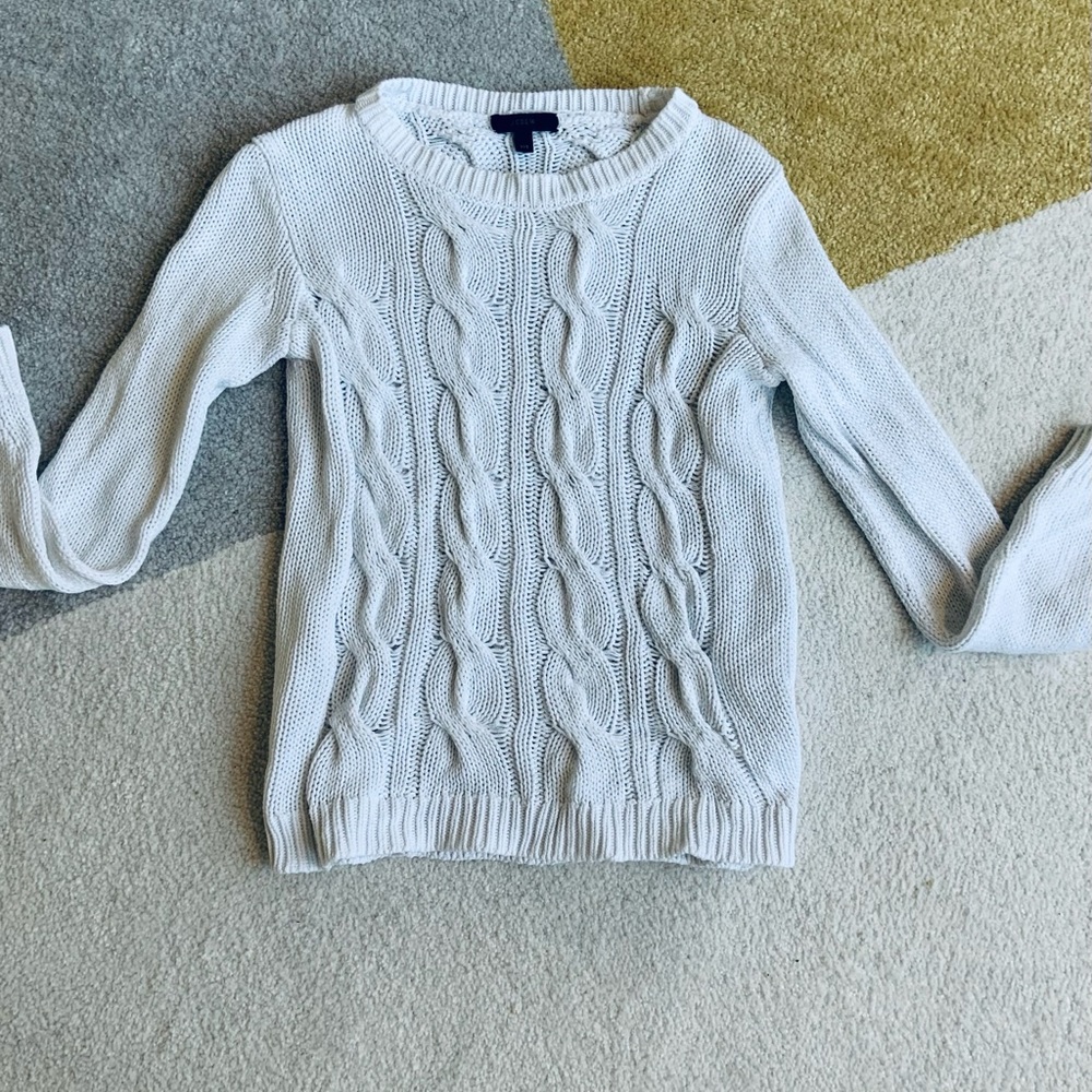 J. Crew White Knit Scoop Neck Sweater